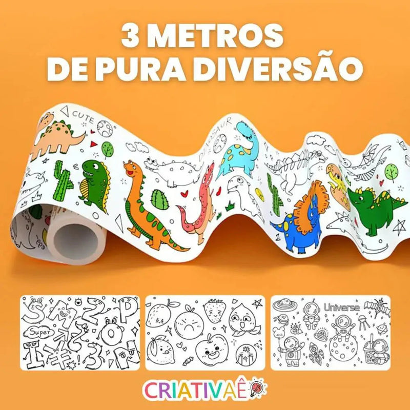 Bobina Criativa de Desenhos da Criativaê (3 Metros e mais de 1000 Desenhos Coláveis)