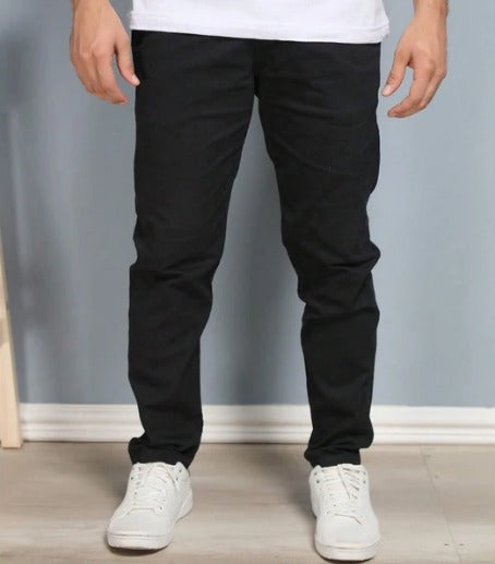 CALÇA RETA MASCULINA EM SARJA - KIT 4 UNIDADES