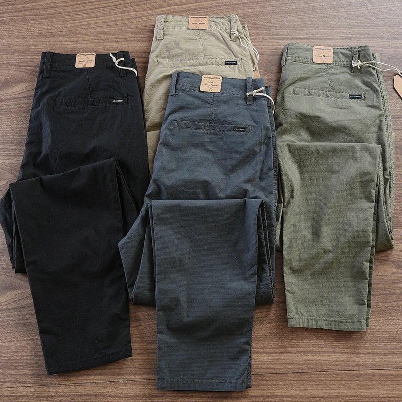 CALÇA RETA MASCULINA EM SARJA - KIT 4 UNIDADES