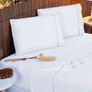 Jogo Lençol Queen 4 Peças 100% Algodão 400 Fios (Cor Palha)